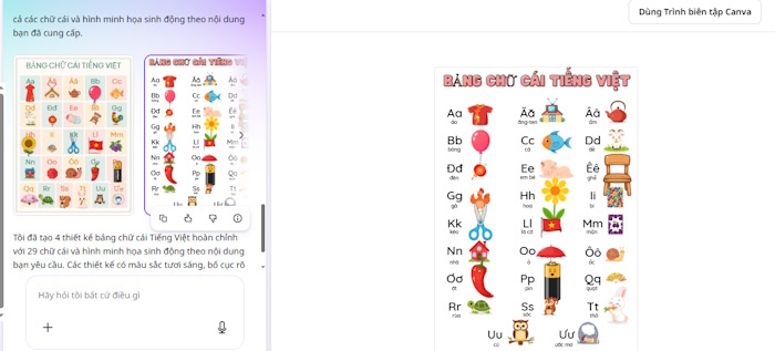 Dùng Canva để thiết kế một bảng chữ cái