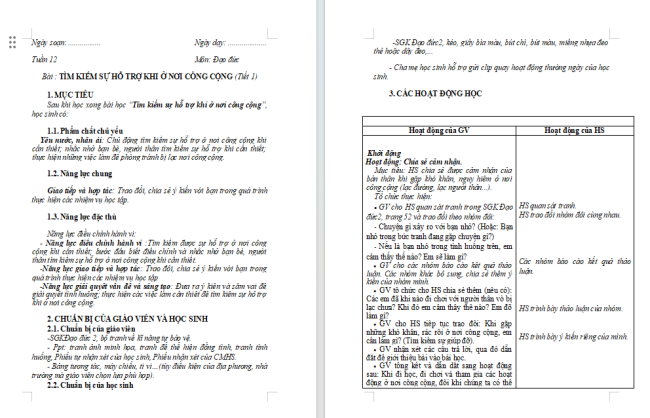 Giáo án Đạo đức 2 Bài 12: Tìm kiếm sự hỗ trợ khi ở nơi công cộng
