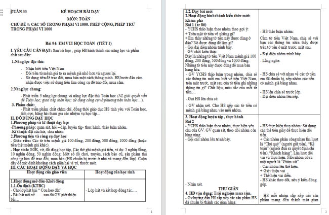 Giáo án Toán 2 Em vui học Toán trang 86