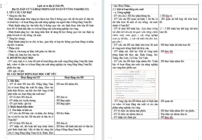 Giáo án Lịch sử - Địa lí 4 Bài 25