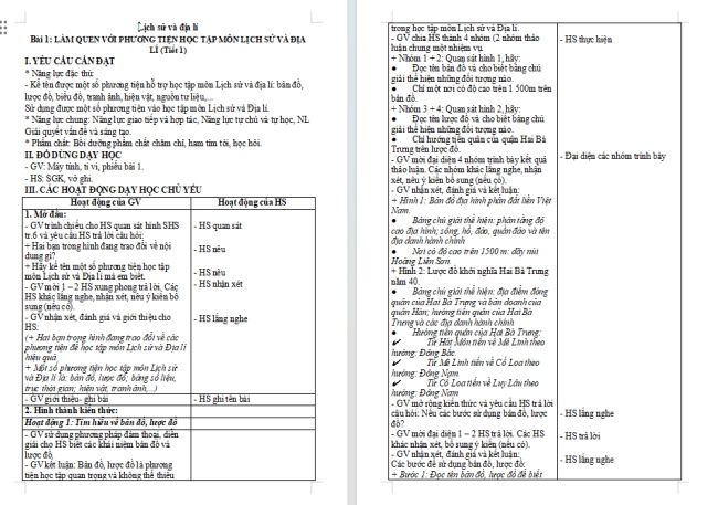 Giáo án Lịch sử - Địa lí 4 Bài 1
