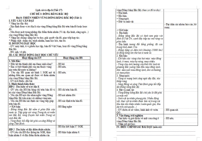 Giáo án Lịch sử - Địa lí 4 Bài 8