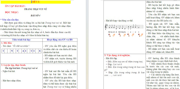 Giáo án PowerPoint Âm nhạc 2 Tiết 28: Ôn tập bài hát Trang trại vui vẻ. Đọc nhạc Bài số 4