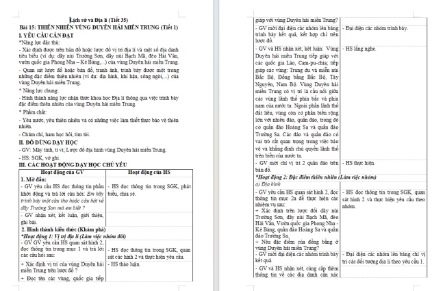 Giáo án Lịch sử - Địa lí 4 Bài 15