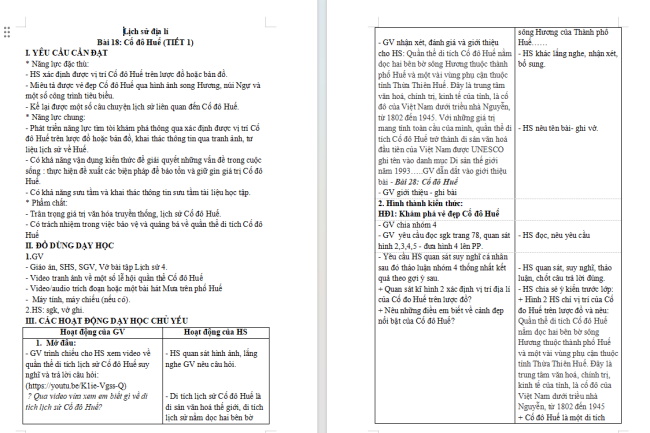 Giáo án Lịch sử - Địa lí 4 Bài 18