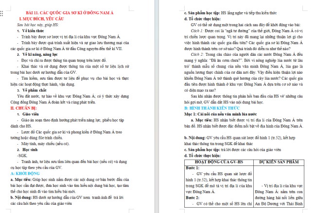 Giáo án Lịch sử 6 Bài 11