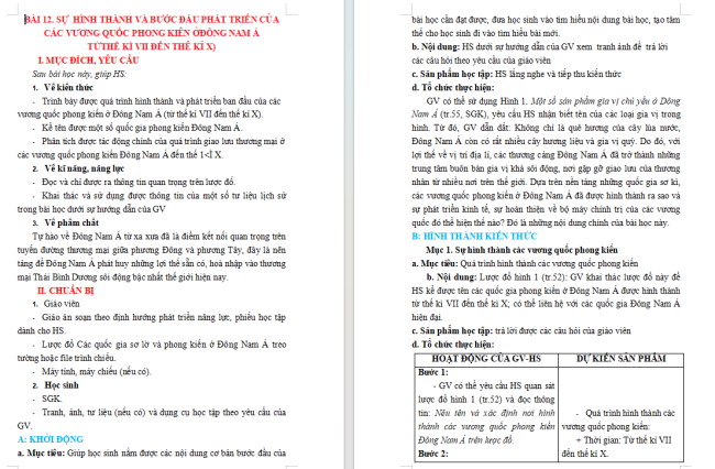 Giáo án Lịch sử 6 Bài 12