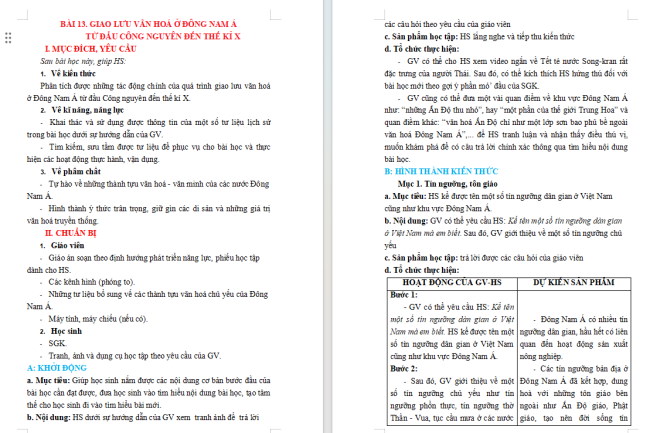 Giáo án Lịch sử 6 Bài 13