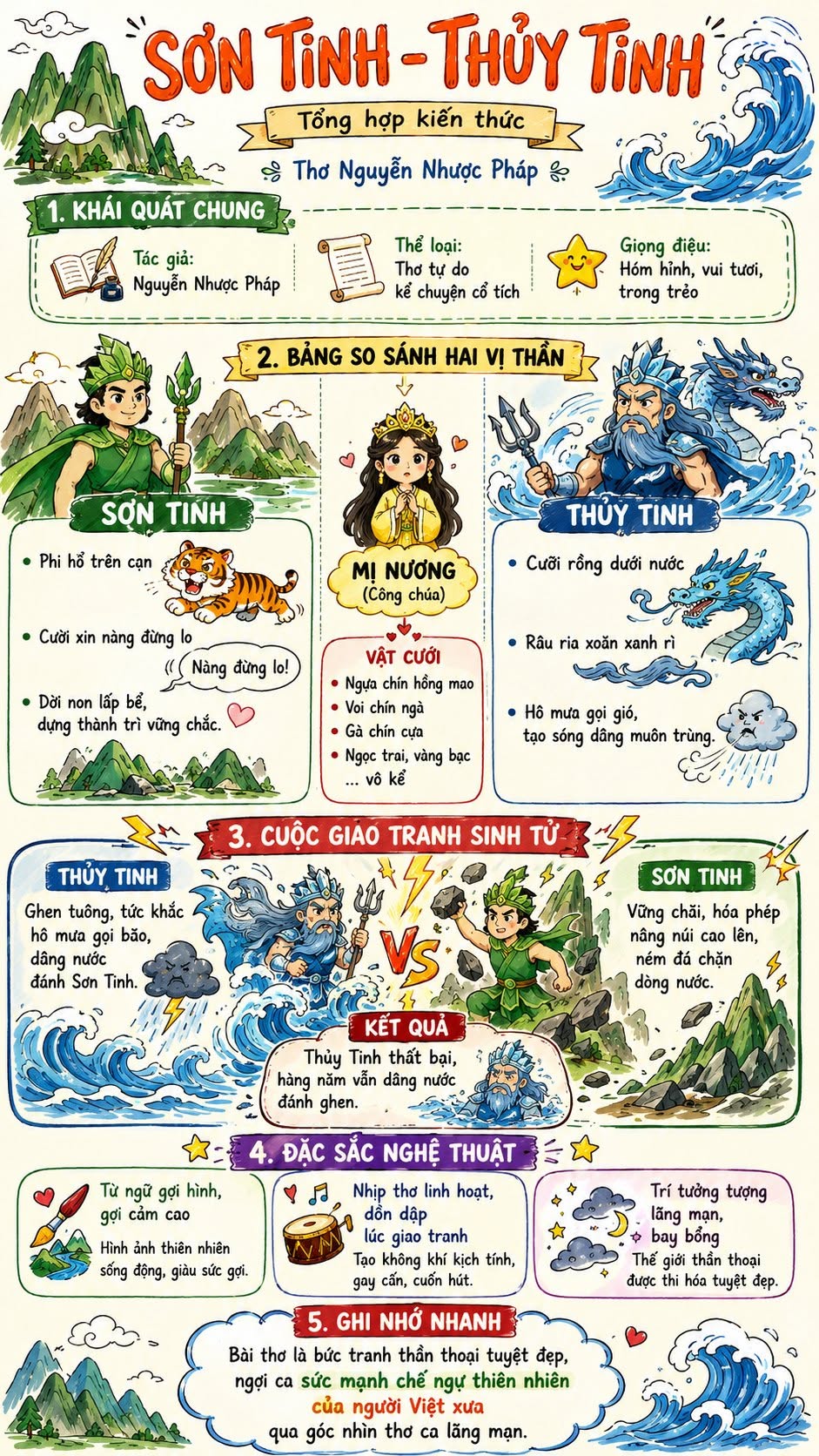 Infographic lý thuyết Ngữ văn 9