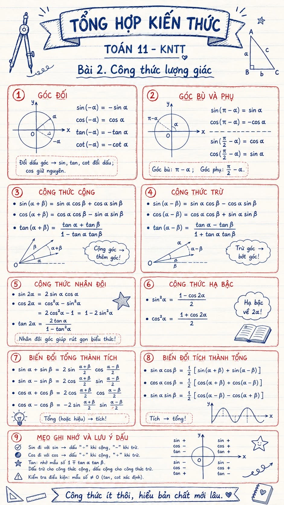 Infographic lý thuyết Toán 11 Bài 1