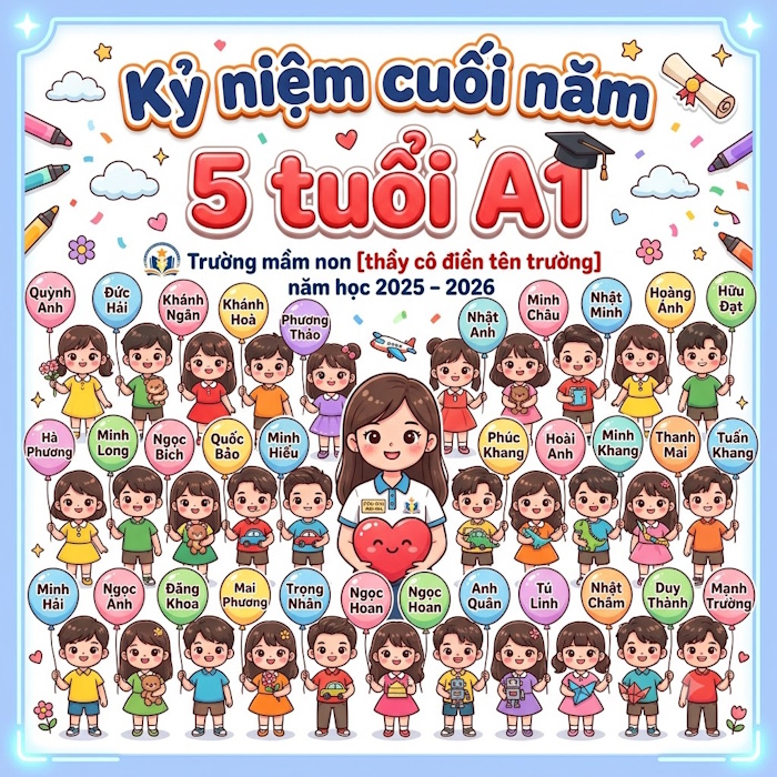 Tạo một poster minh họa Kỷ niệm cuối năm
