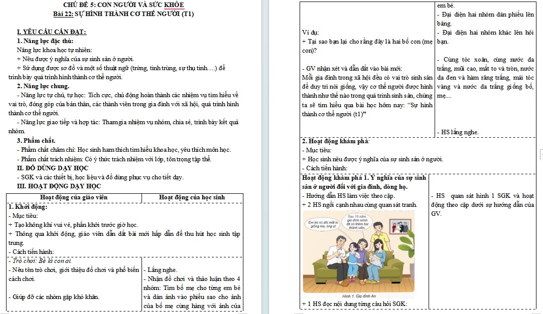 Giáo án Khoa học 5 Bài 22