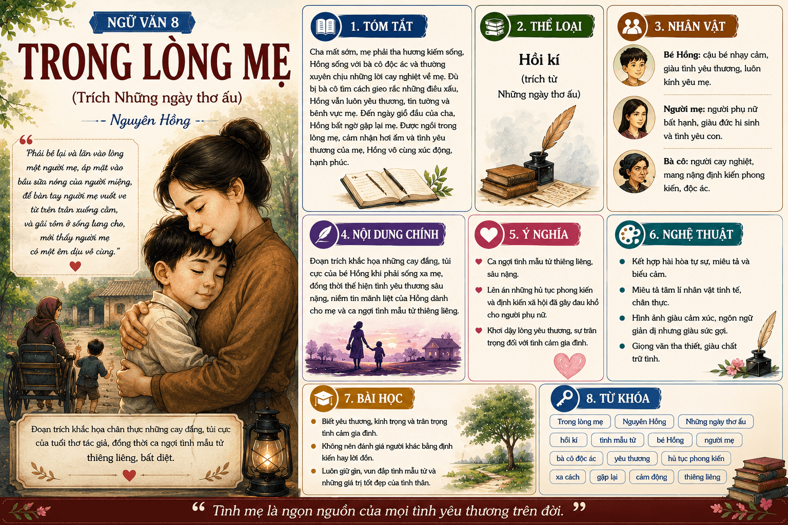  Infographic đoạn trích Trong lòng mẹ