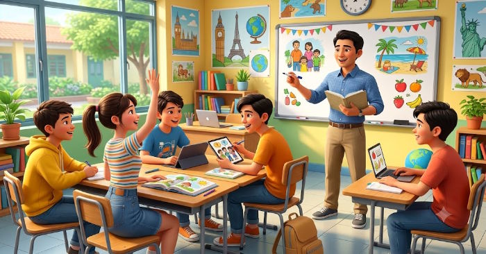 Giáo án tích hợp Năng lực số Tiếng Anh 10 Review 3: Language