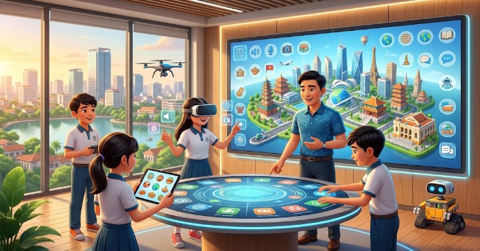 Giáo án tích hợp Năng lực số Tiếng Anh 8 Review 3 Skills 