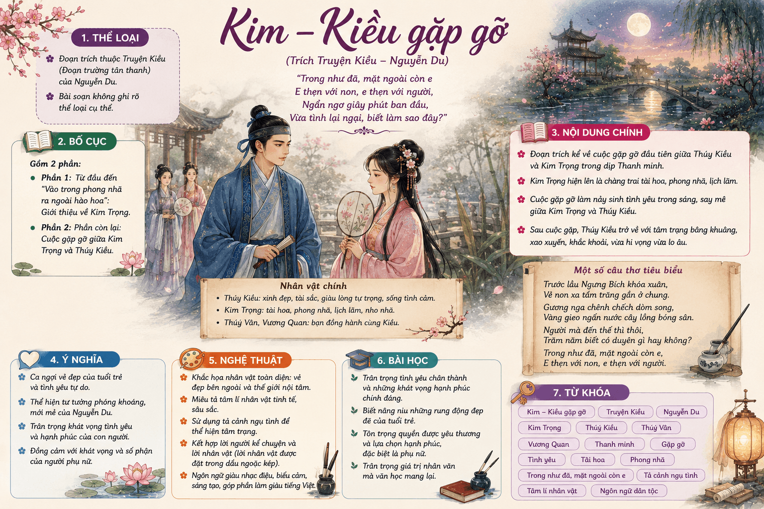 Infographic Kim - Kiều gặp gỡ