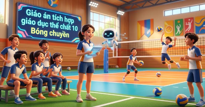Giáo án tích hợp Năng lực số Giáo dục thể chất 10 Bóng chuyền