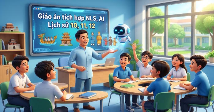Giáo án Lịch sử 10, 11, 12 tích hợp Năng lực số, AI 