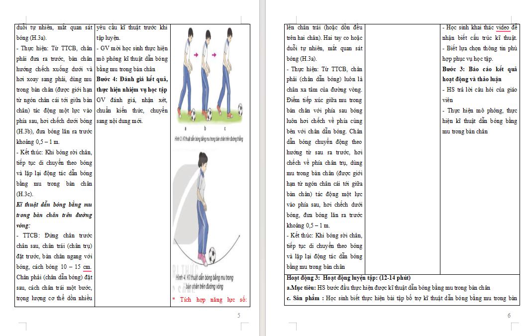 Giáo án Giáo dục thể chất 11 Bóng đá