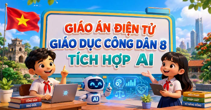 Giáo án PowerPoint GDCD 8 tích hợp Video AI