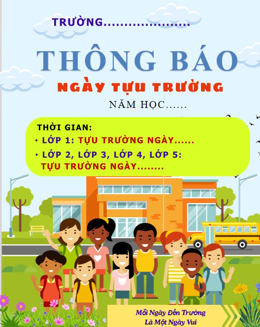 PowerPoint Thông báo ngày tựu trường