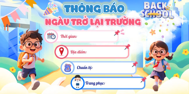 PowerPoint Thông báo ngày tựu trường