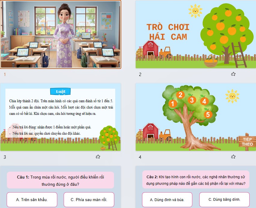 PPT trò chơi Mĩ thuật 9 KNTT 