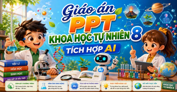 Giáo án PowerPoint Khoa học tự nhiên 8 tích hợp AI