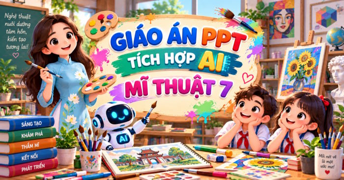Giáo án PowerPoint tích hợp AI Mĩ thuật 7 HK2