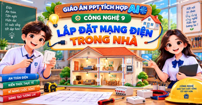 Giáo án điện tử Công nghệ 9 Lắp đặt mạng điện trong nhà 
