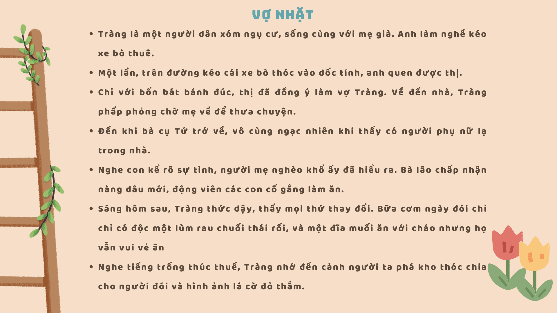 Sơ đồ tư duy tóm tắt Vợ nhặt