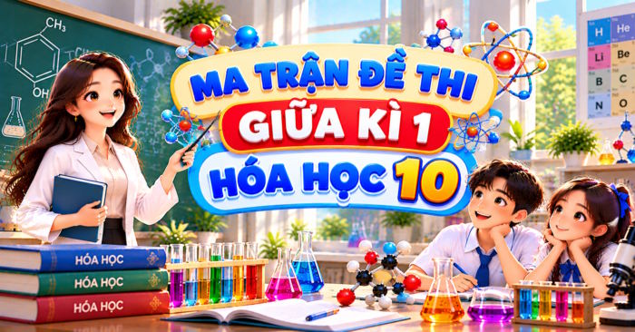 Ma trận đề kiểm tra giữa học kì 1 Hóa học 10 