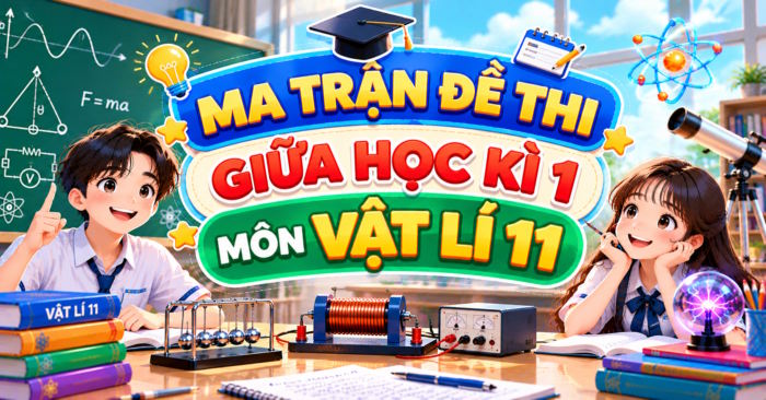 Ma trận đề kiểm tra giữa kì 1 Vật lí 12 năm 2026 - 2027