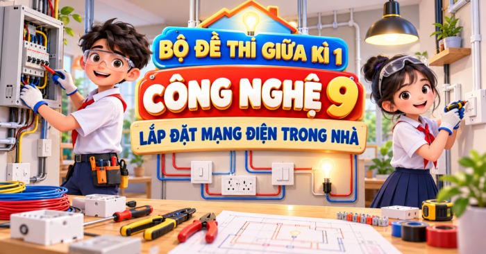 Đề kiểm tra giữa kì 1 Công nghệ 9 Lắp đặt mạng điện