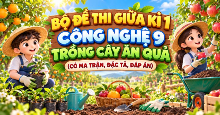 Đề kiểm tra giữa kì 1 Công nghệ 9 Chế biến thực phẩm