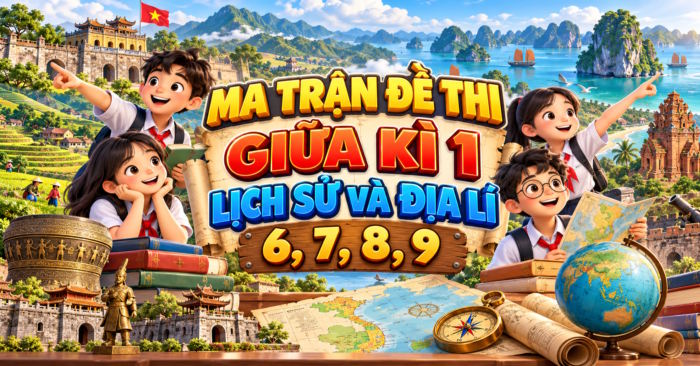 Ma trận đề kiểm tra giữa kì 1 Lịch sử Địa lí 6 7 8 9