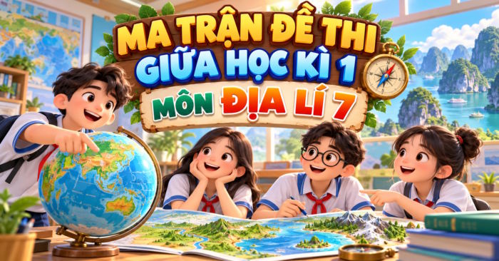 Ma tận đề thi giữa kì 1 Địa lí 7 theo CV 7991