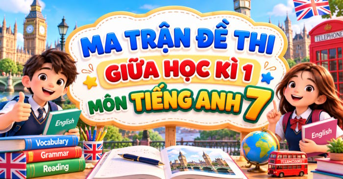 Ma trận đề kiểm tra giữa kì 1 Tiếng Anh 7