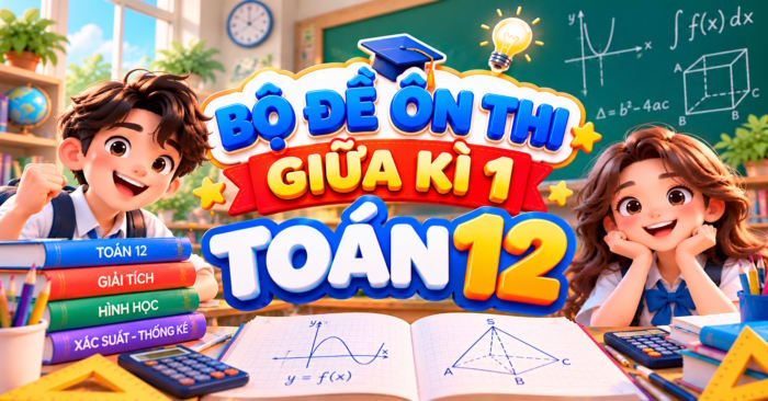TOP 7 Đề kiểm tra giữa kì 1 Toán 12