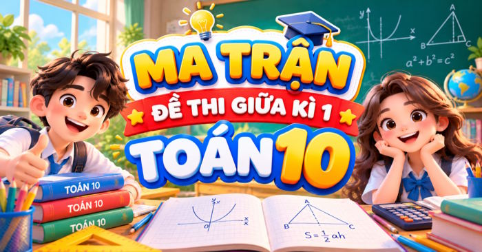 Ma trận đề thi giữa học kì 1 Toán 10 