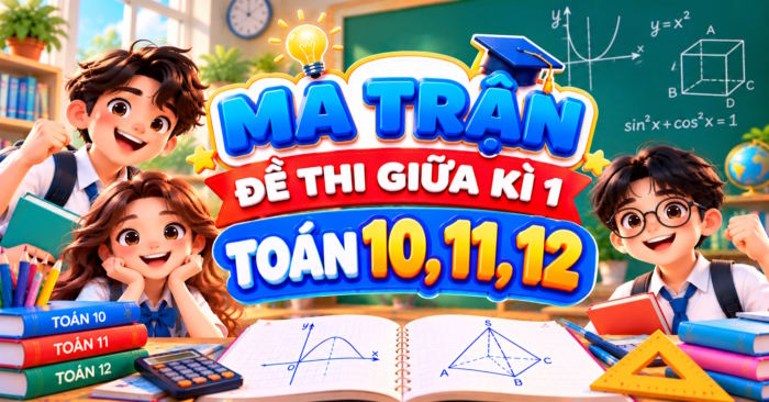 Ma trận đề thi giữa học kì 1 Toán THPT